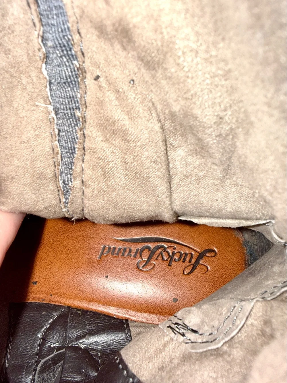 Lucky Brand Gray Over-the-Knee Faux-Leather Boots
